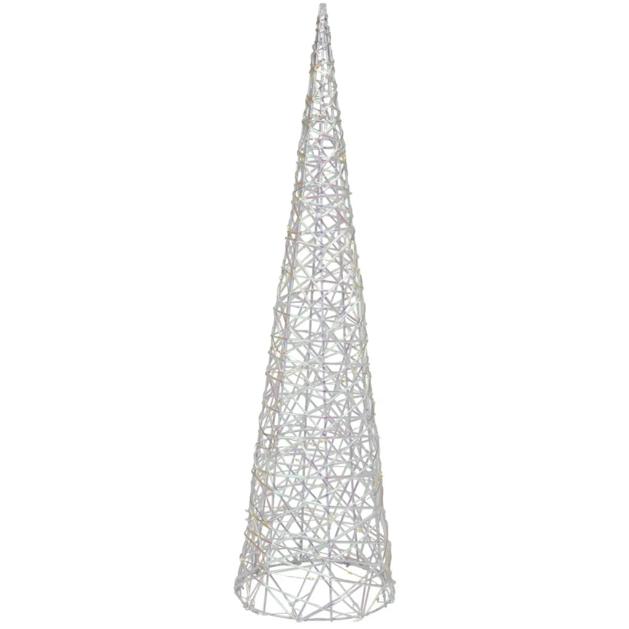 KOOPMAN Cône lumineux sur piles 30 micro LED (H60 cm) Éclats Blanc chaud Discount