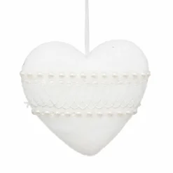 Feeric Lights & Christmas Coeur à suspendre (H9 cm) Perles Blanc New