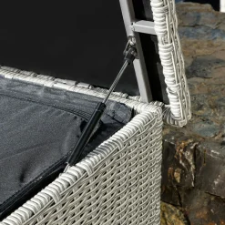 MOBELLIA Coffre de rangement extérieur en résine tressée Calvi Gris New
