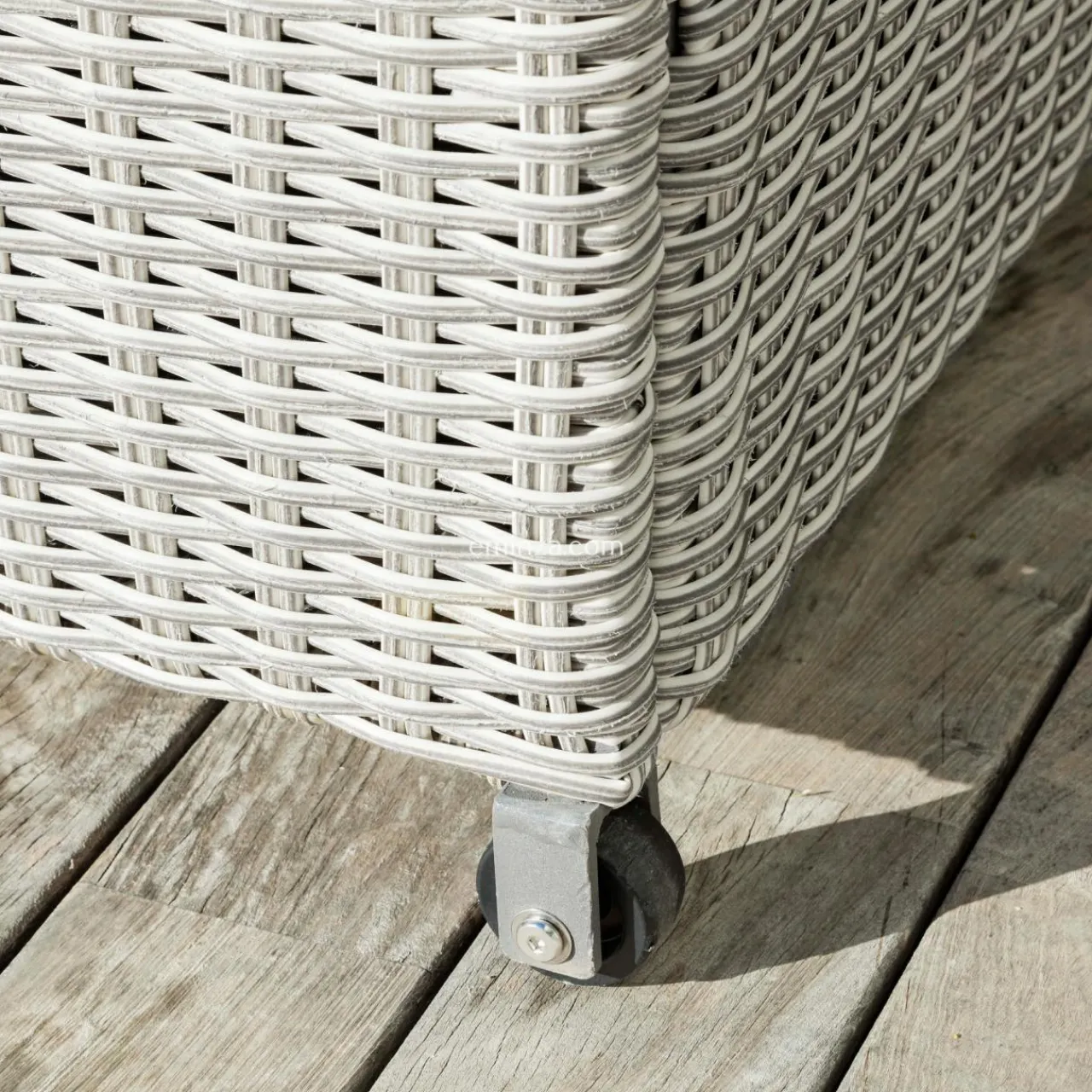 MOBELLIA Coffre de rangement extérieur en résine tressée Calvi Gris New