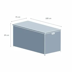 MOBELLIA Coffre de rangement extérieur en résine tressée Calvi Gris New