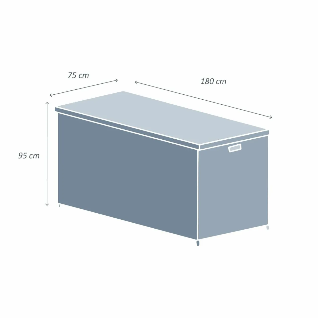 MOBELLIA Coffre de rangement extérieur en résine tressée Calvi Gris New