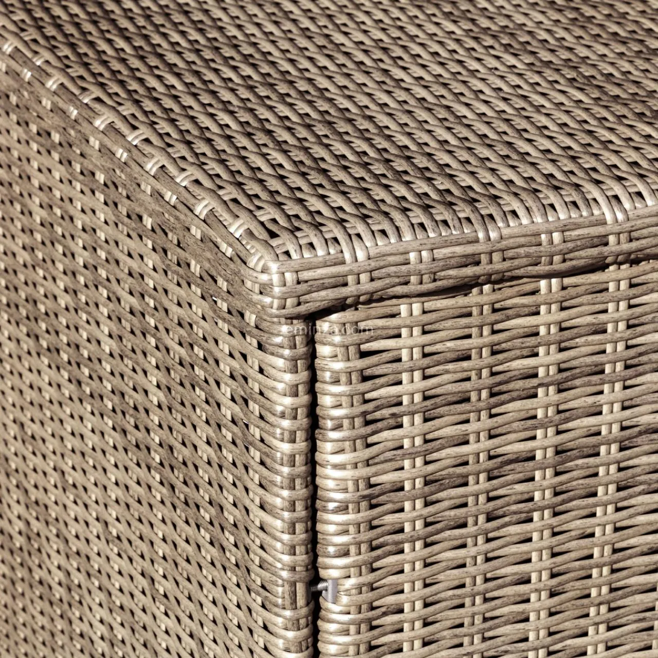 MOBELLIA Coffre de rangement extérieur en résine tressée Calvi Sepia Sépia Clearance