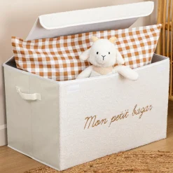 Atmosphera cru017dateur d'intu017drieur for kids Coffre de rangement pliable enfant bouclette (36 x 57 cm) Yuma Blanc