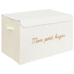Atmosphera cru017dateur d'intu017drieur for kids Coffre de rangement pliable enfant bouclette (36 x 57 cm) Yuma Blanc