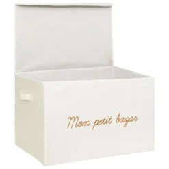 Atmosphera cru017dateur d'intu017drieur for kids Coffre de rangement pliable enfant bouclette (36 x 57 cm) Yuma Blanc