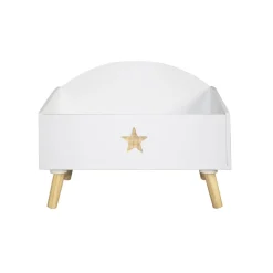 EMINZA Coffre à jouet ouvert enfant bois (H44 cm) Stars Blanc Best