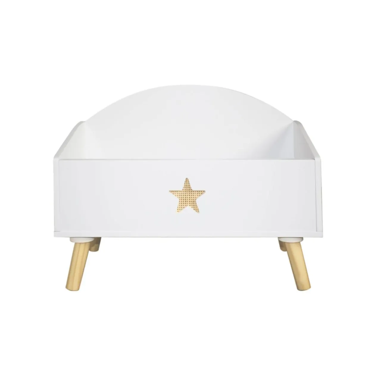 EMINZA Coffre à jouet ouvert enfant bois (H44 cm) Stars Blanc Best