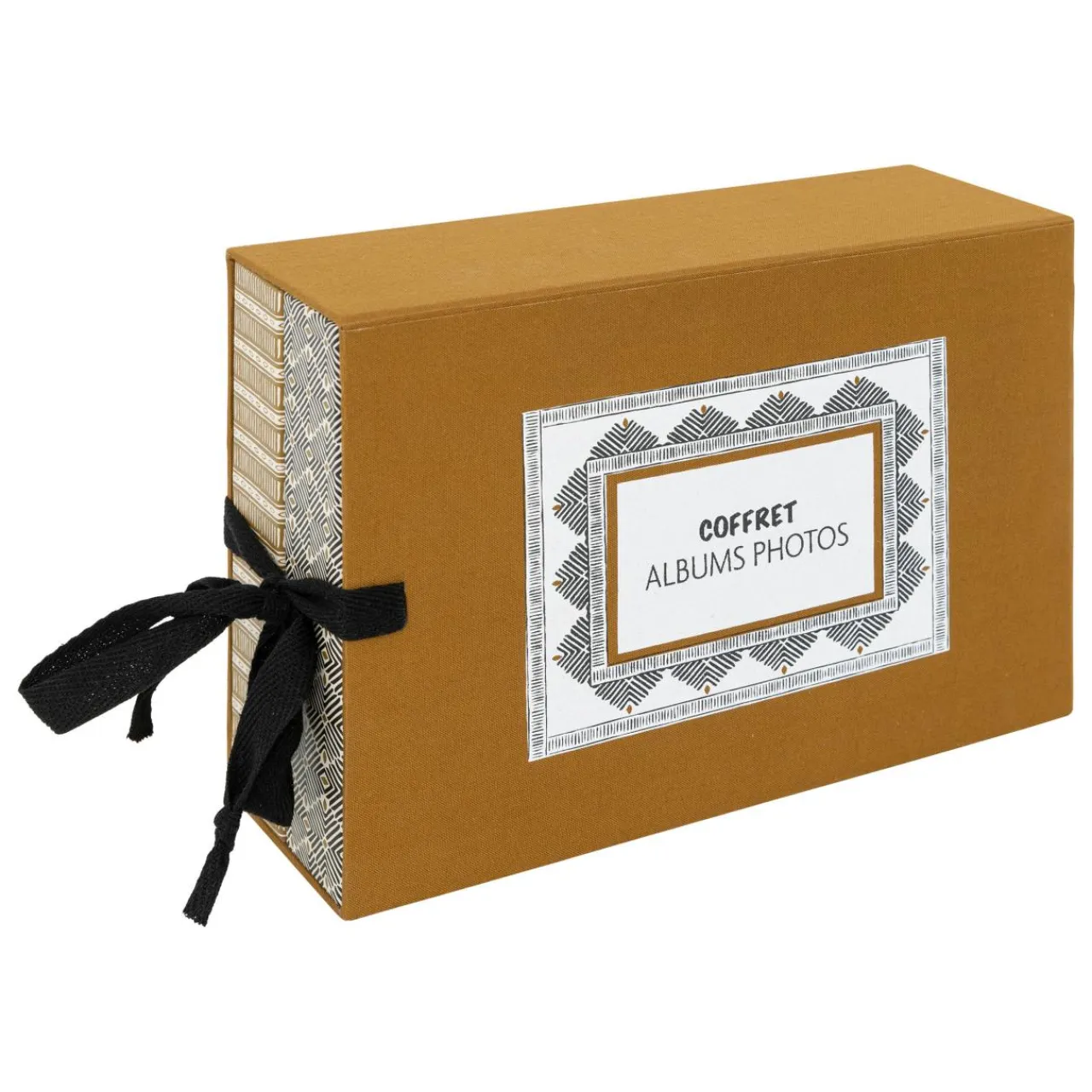 Atmosphera, cru017dateur d'intu017drieur Coffret 2 albums photos (H16,7 cm) Paloma Gris et moutarde Jaune New