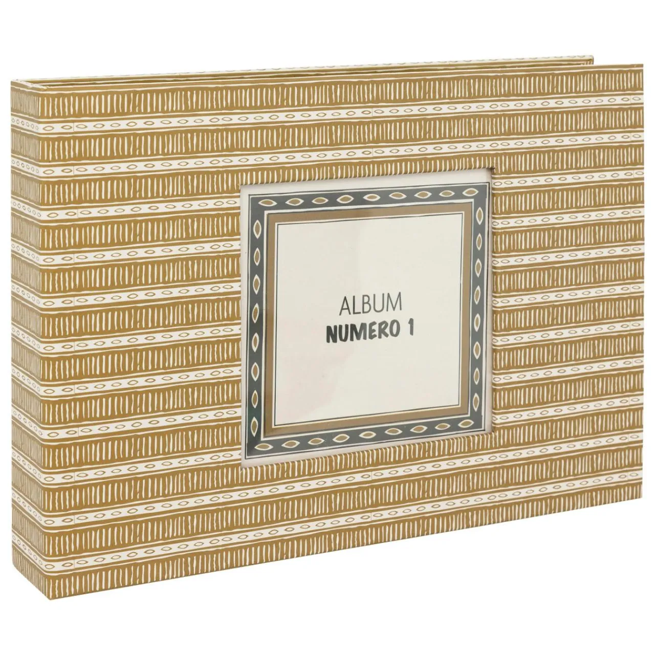 Atmosphera, cru017dateur d'intu017drieur Coffret 2 albums photos (H16,7 cm) Paloma Gris et moutarde Jaune New
