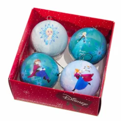 CHRISTMAS INSPIRATIONS Coffret de 4 boules de Noël (D75 mm) DIsney la Reine des Neiges Bleu Outlet
