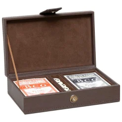Atmosphera, cru017dateur d'intu017drieur Coffret jeu Cartes bois (19 cm) Jule Marron Hot