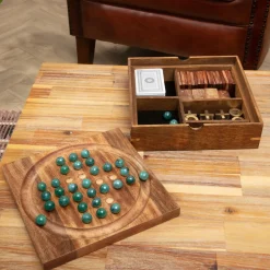 ATMOSPHERA Coffret jeu solitaire en manguier Naturel Bois Outlet