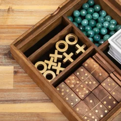 ATMOSPHERA Coffret jeu solitaire en manguier Naturel Bois Outlet