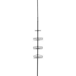TENDANCE Colonne de rangement douche extensible (de 115 à 289 cm) Téléscopique mat Noir
