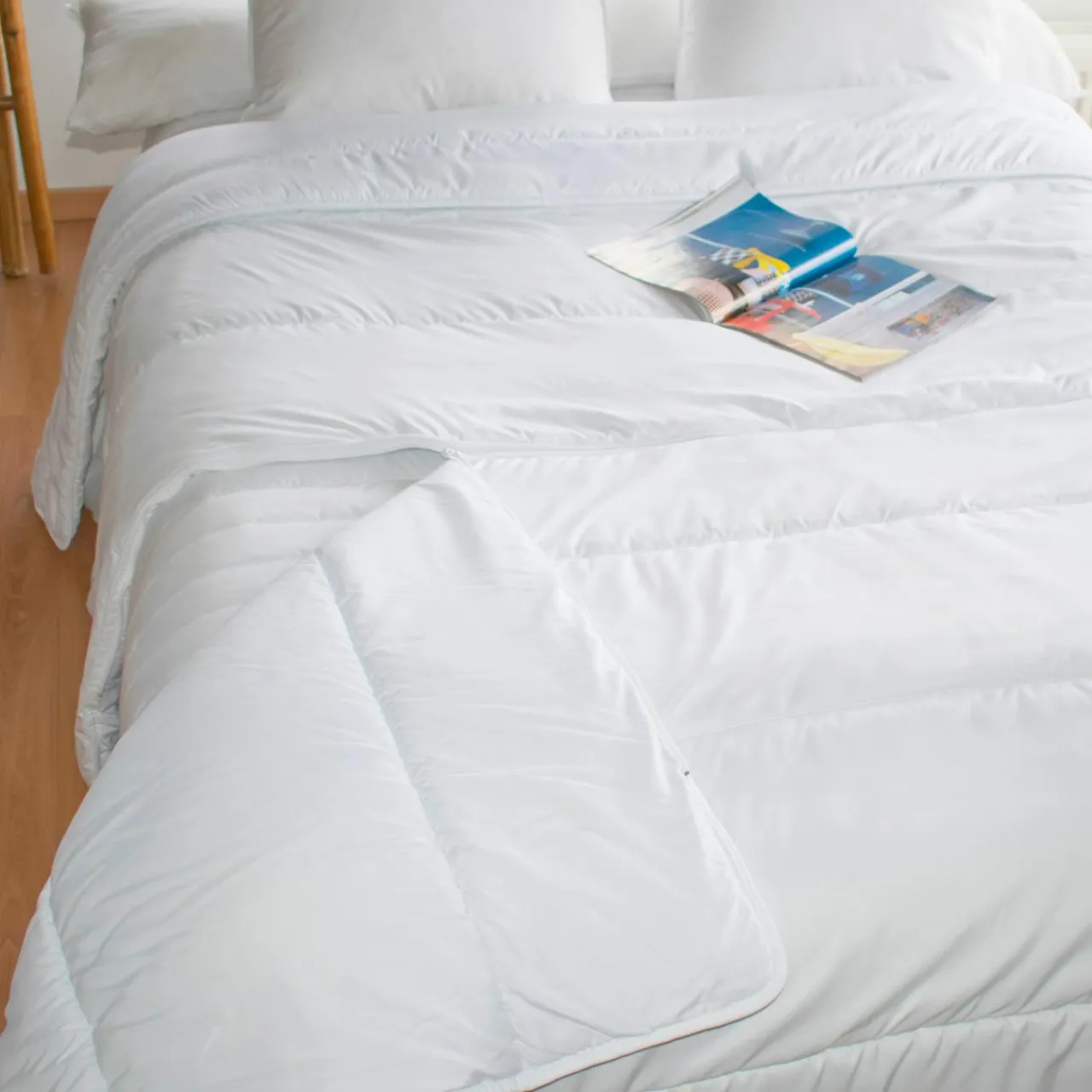 BLEU CALIN Couette Chaude (260 x 240 cm) Segmentable he Blanc Hot