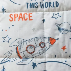 l'Effet Papillon Couette imprimée enfant coton (140 x 200 cm) Galaxie he Blanc New