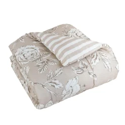 EMINZA Couette imprimée et deux taies d'oreiller coton (200 x 200 cm) Lara Beige New