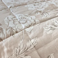 EMINZA Couette imprimée et une taie d'oreiller coton (140 x 200 cm) Lara Beige Hot