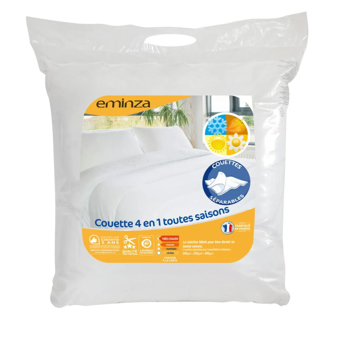 EMINZA Couette (240 x 220 cm) 4 Saisons he Blanc Outlet