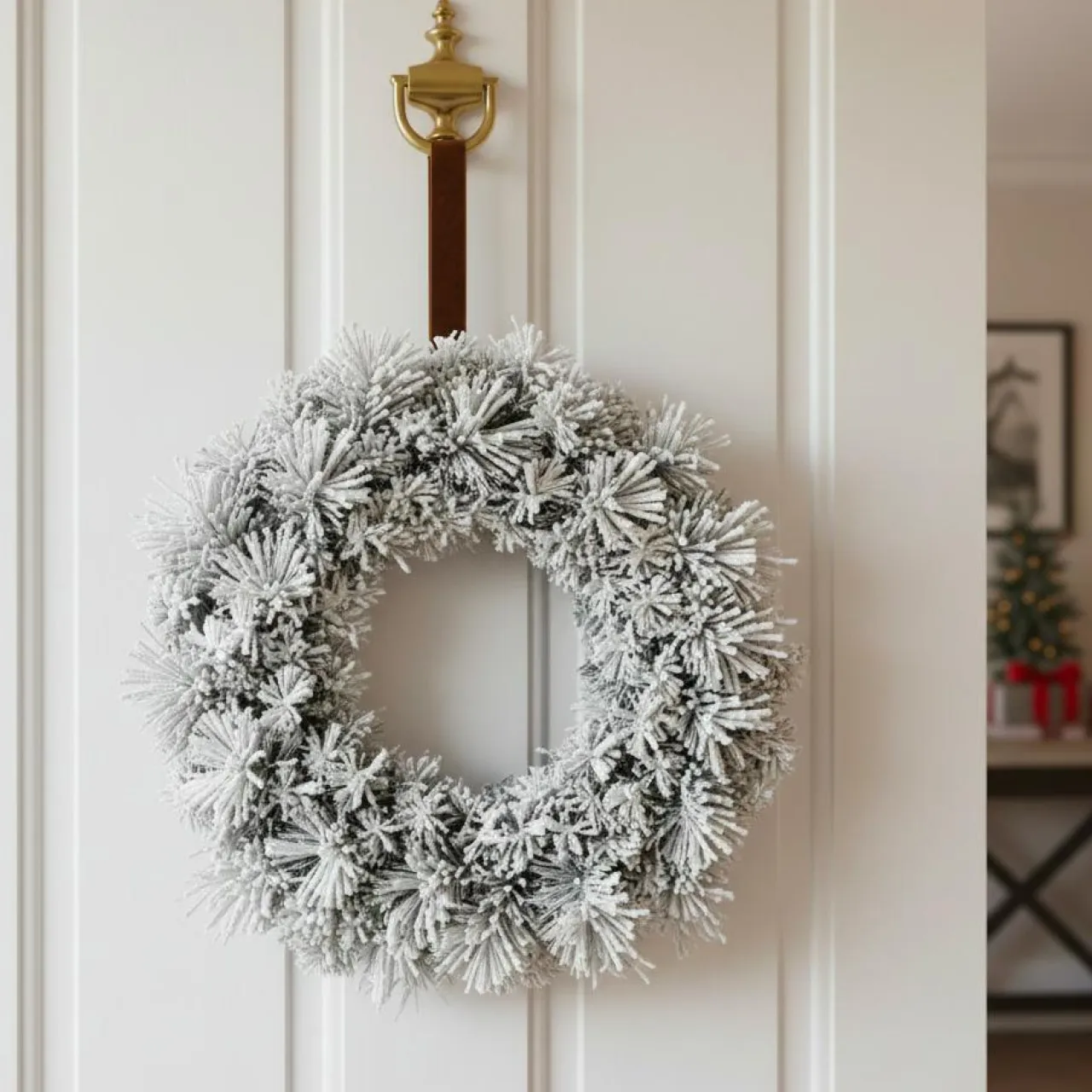 EMINZA Couronne de Noël (D50 cm) Edmonton Vert enneigé Sapin enneigé Online