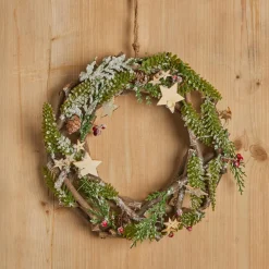 Feeric Lights & Christmas Couronne de Noël (D32 cm) Greywood et nature Vert Discount