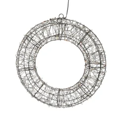 KOOPMAN Couronne de Noël lumineuse 500 micro LED (D38 cm) Star Light et blanc chaud Noir New