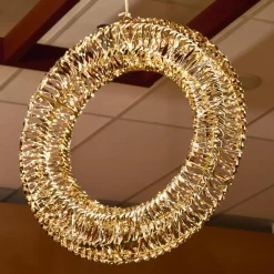 KAEMINGK Couronne de Noël lumineuse 960 Micro LED (D70 cm) Effet flash et blanc chaud Or New