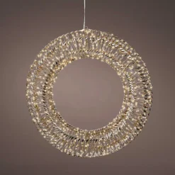 KAEMINGK Couronne de Noël lumineuse 960 Micro LED (D70 cm) Effet flash et blanc chaud Or New