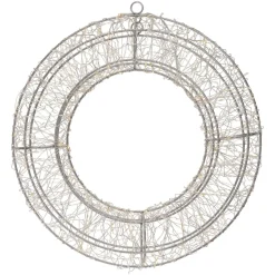 KOOPMAN Couronne de Noël lumineuse 500 micro LED (D38 cm) Star Light et blanc froid Argent Sale