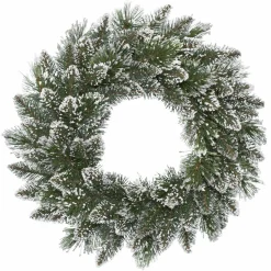 KAEMINGK Couronne de Noël sapin (D50 cm) Finley Vert enneigé Sapin enneigé Discount