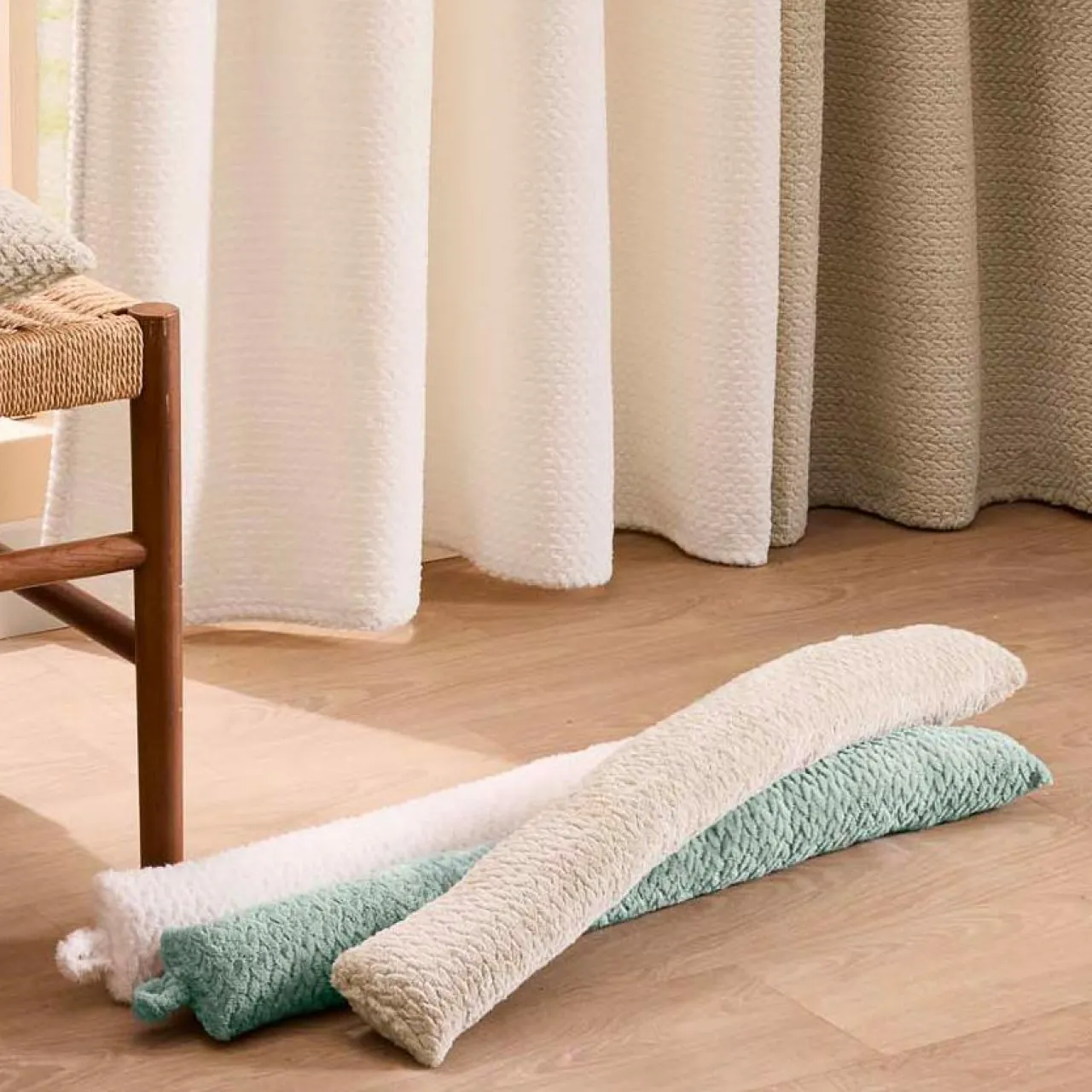 douceur d'intu017drieur Coussin bas de porte flanelle (80 x 10 cm) Flanela Beige Clearance