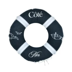 STOF Coussin bouée en coton (50 cm) Bordemer Bleu marine