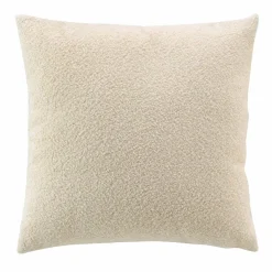 douceur d'intu017drieur Coussin carré bouclette (45 cm) Wooly Ecru Beige Best