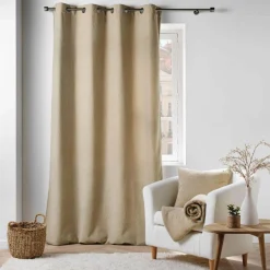 douceur d'intu017drieur Coussin carré bouclette (45 cm) Wooly Beige Best