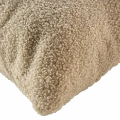 douceur d'intu017drieur Coussin carré bouclette (45 cm) Wooly Beige Best
