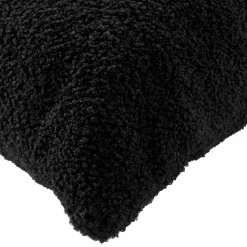 DOUCEUR D'INTERIEUR Coussin carré bouclette (45 x 45 cm) Wooly Noir New