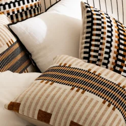 Atmosphera, cru017dateur d'intu017drieur Coussin carré brodé (40 x 40 cm) Jangwa Beige Hot