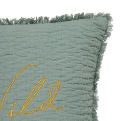 Atmosphera, cru017dateur d'intu017drieur Coussin carré brodé (45 x 45 cm) Wild Vert céladon Online