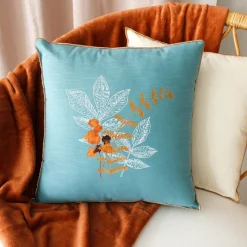 ENJOY HOME Coussin carré (40 cm) Vegetalis motif Bleu lagon Bleu clair Outlet
