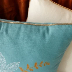 ENJOY HOME Coussin carré (40 cm) Vegetalis motif Bleu lagon Bleu clair Outlet