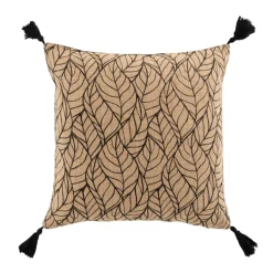 EMINZA Coussin carré coton et jute (40 x 40 cm) Nama Noir Hot