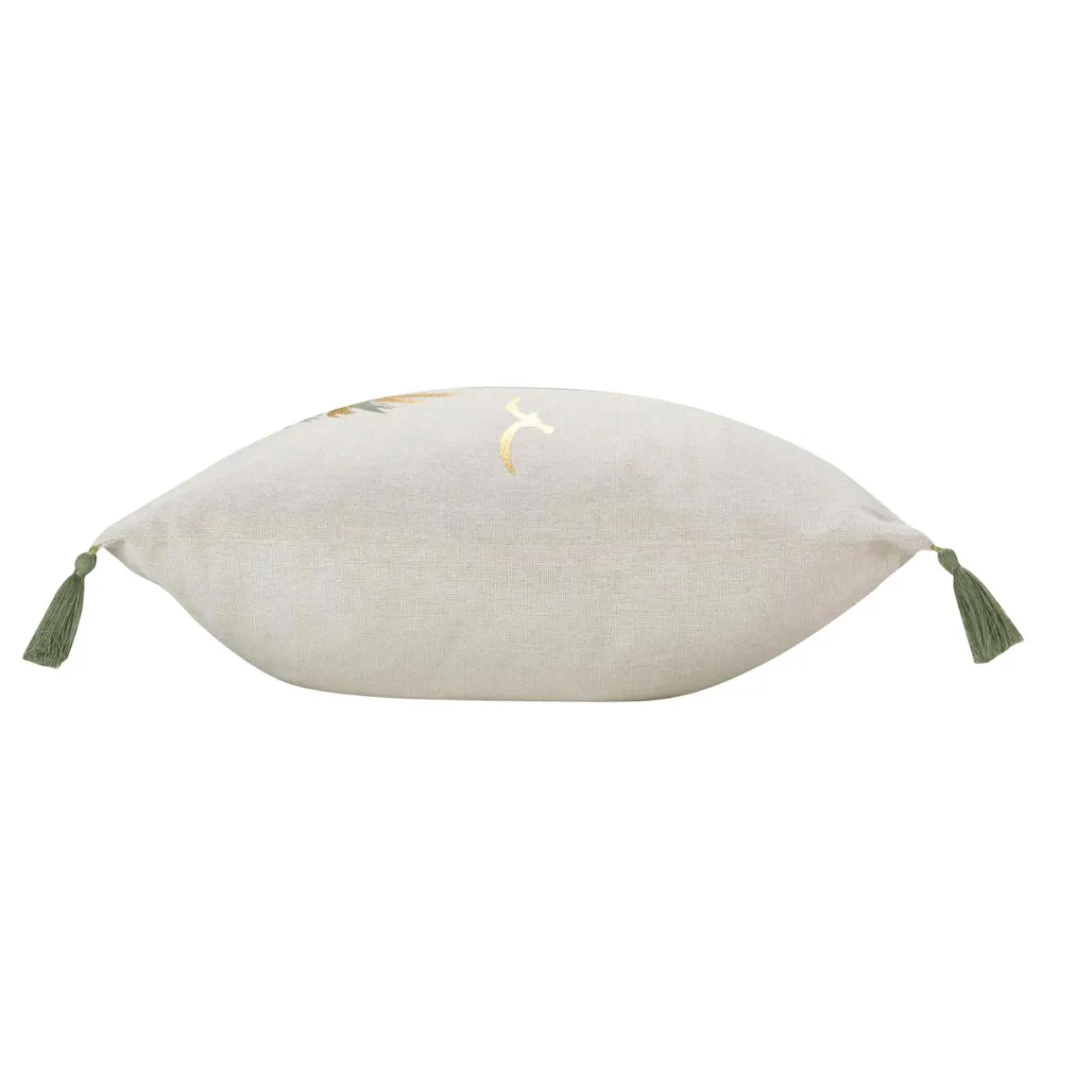 DOUCEUR D'INTERIEUR Coussin carré coton pompons (45 x 45 cm) Papeete Vert sauge Best