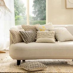 douceur d'intu017drieur Coussin carré coton (45 x 45 cm) Anassia Or Sale