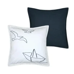 STOF Coussin carré coton (50 x 50 cm) Bordemer Blanc
