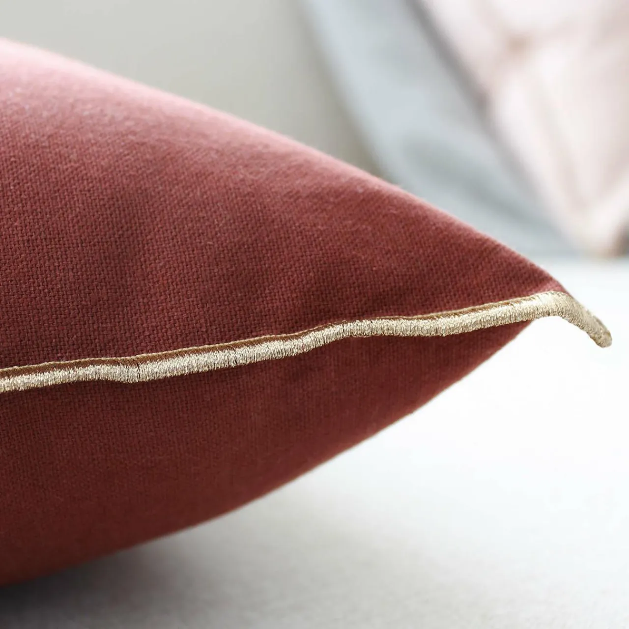 ENJOY HOME Coussin carré coton (40 x 40 cm) Harmony grenat Rouge Discount