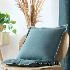 STOF Coussin carré coton (45 x 45 cm) Helios Bleu Clearance