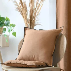 STOF Coussin carré coton (45 x 45 cm) Helios Camel Hot