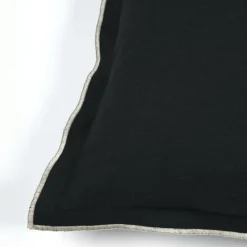 STOF Coussin carré coton (45 x 45 cm) Helios Noir