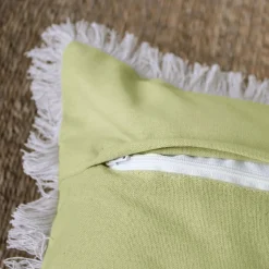 ENJOY HOME Coussin carré coton (40 x 40 cm) Herbier uni Vert tilleul Best